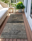 LOOMLAN Rugs Mehriza Brown Washable Indoor-Outdoor Rug