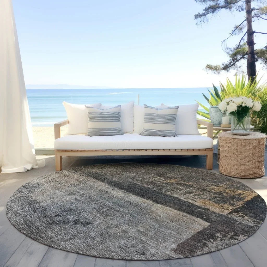 LOOMLAN Rugs Mehriza Brown Washable Indoor-Outdoor Rug