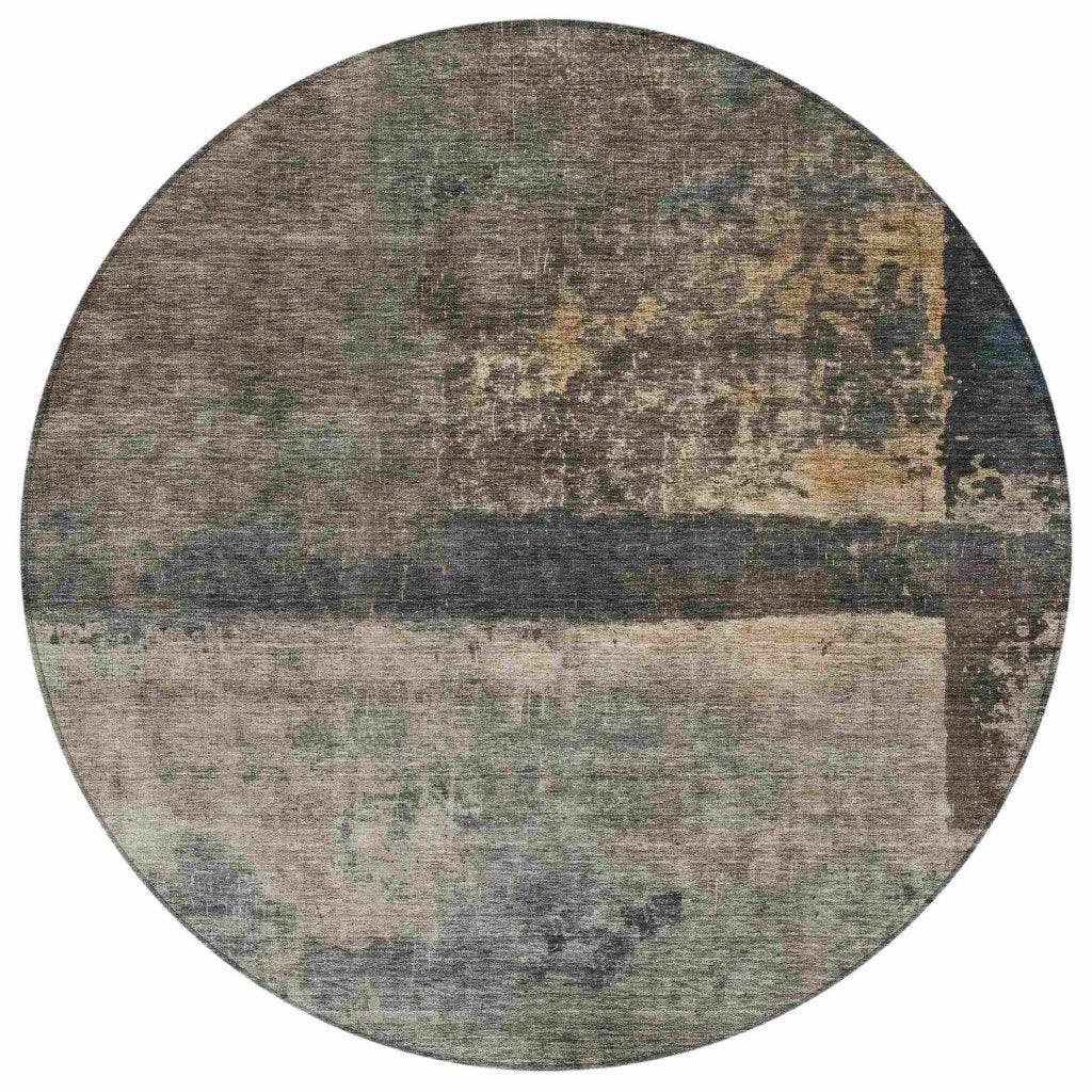 LOOMLAN Rugs Mehriza Brown Washable Indoor-Outdoor Rug