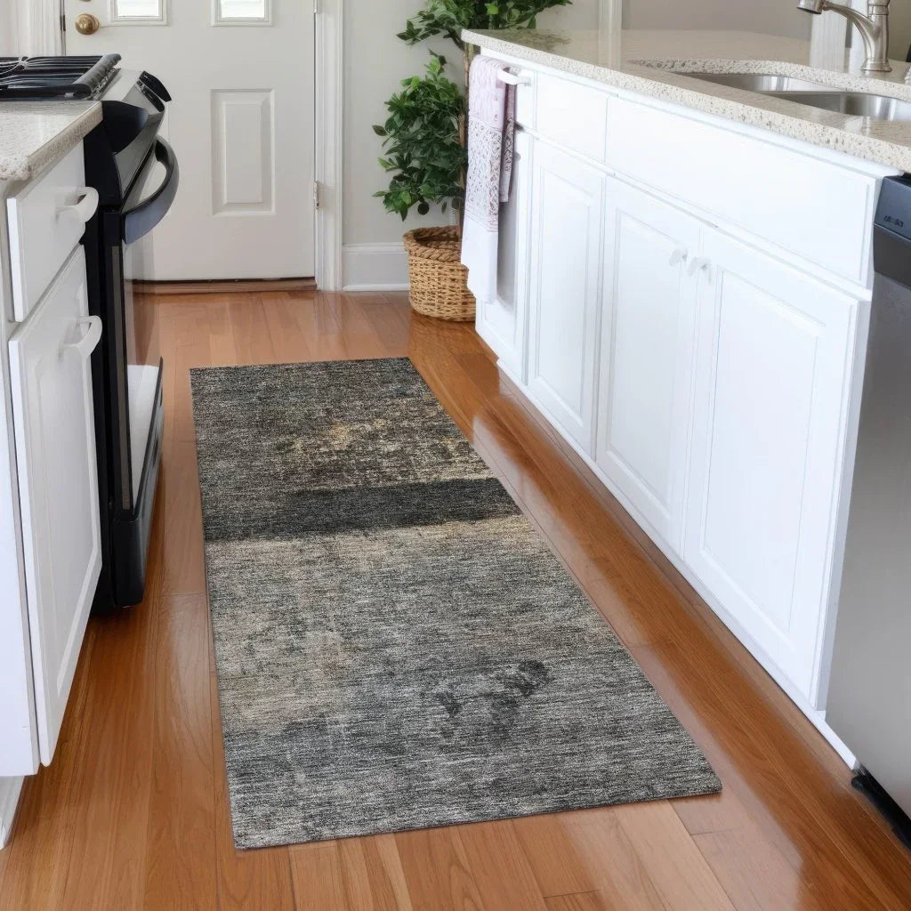 LOOMLAN Rugs Mehriza Brown Washable Indoor-Outdoor Rug
