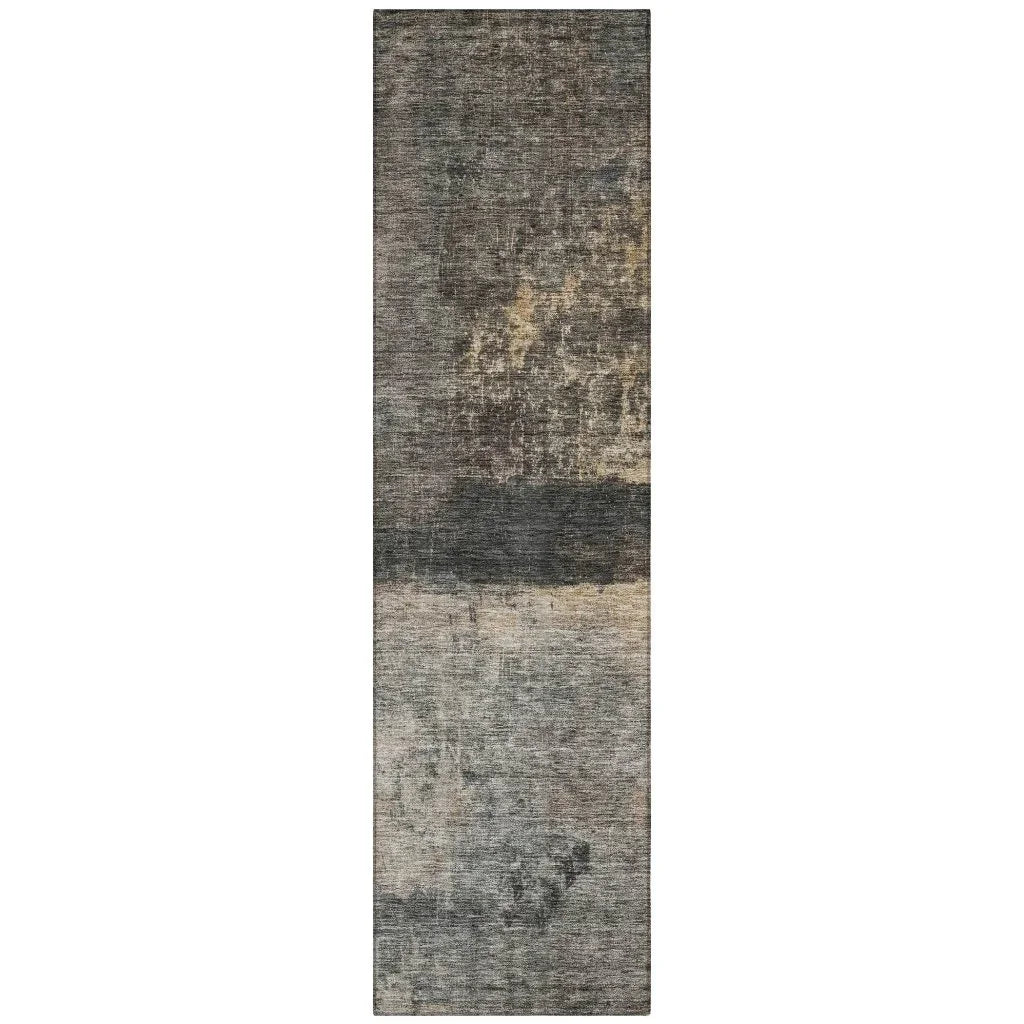 LOOMLAN Rugs Mehriza Brown Washable Indoor-Outdoor Rug