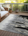 LOOMLAN Rugs Meleya Black Washable Indoor-Outdoor Rug