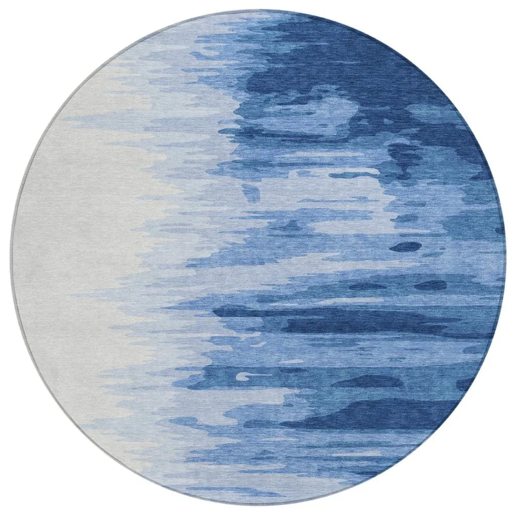 LOOMLAN Rugs Meleya Blue Washable Indoor-Outdoor Rug