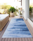 LOOMLAN Rugs Meleya Blue Washable Indoor-Outdoor Rug