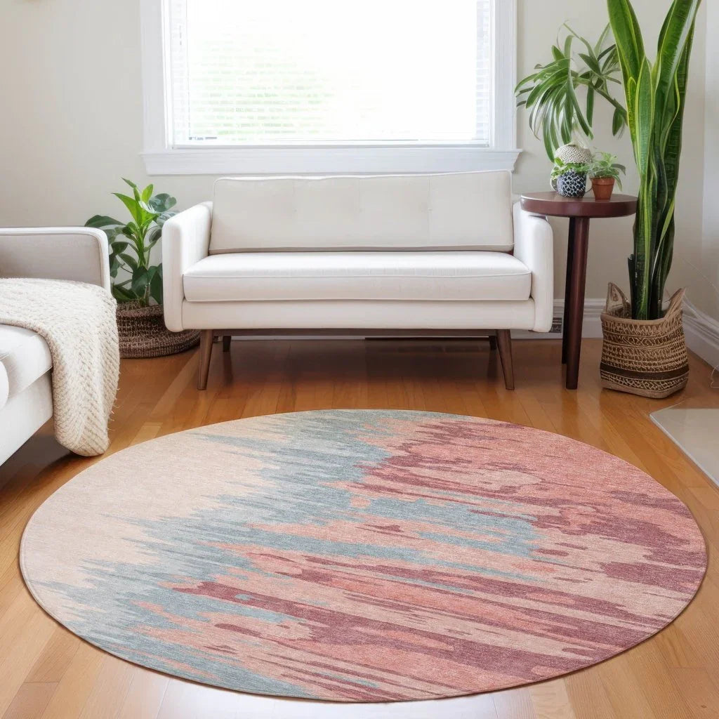 LOOMLAN Rugs Meleya Coral Washable Indoor-Outdoor Rug