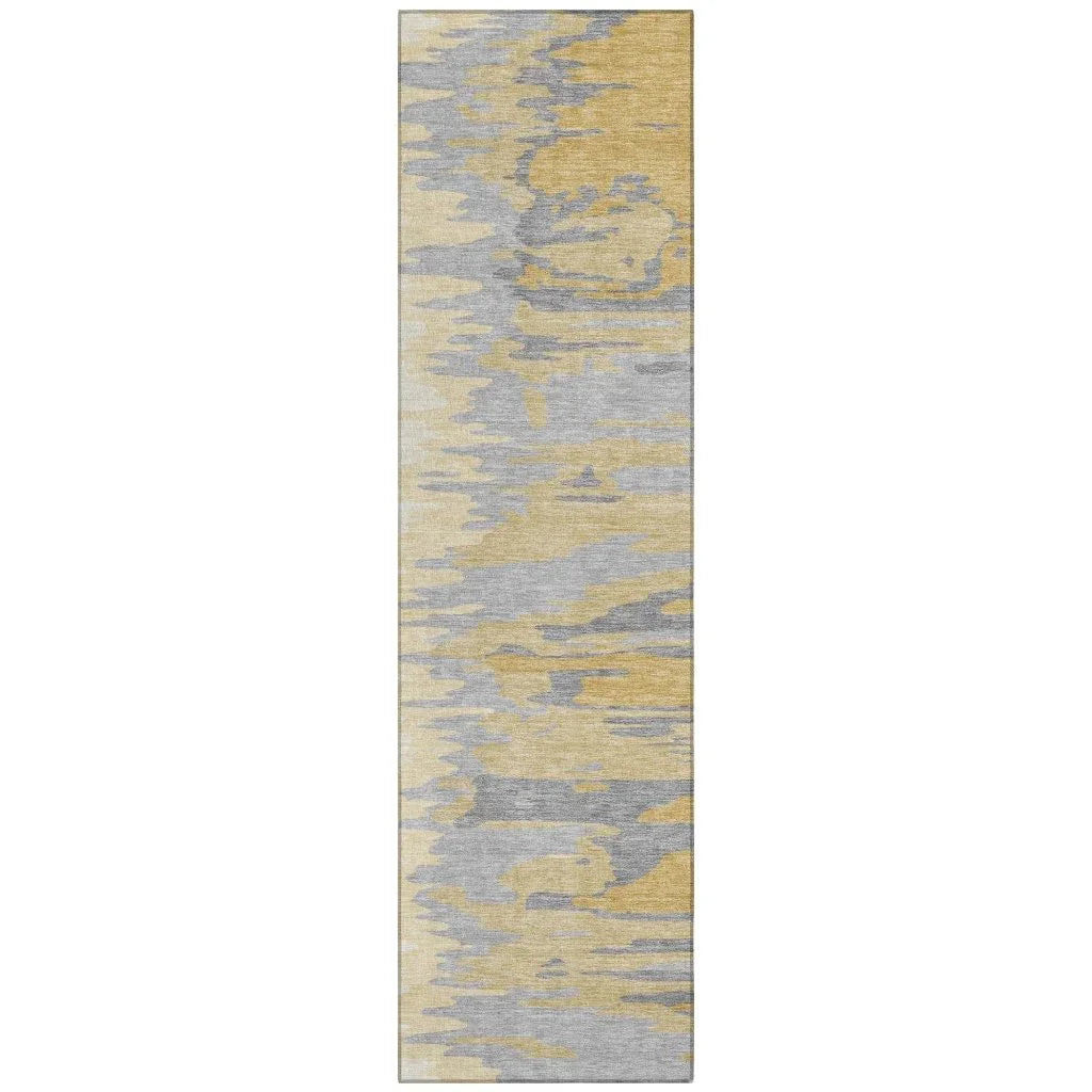 LOOMLAN Rugs Meleya Gold Washable Indoor-Outdoor Rug