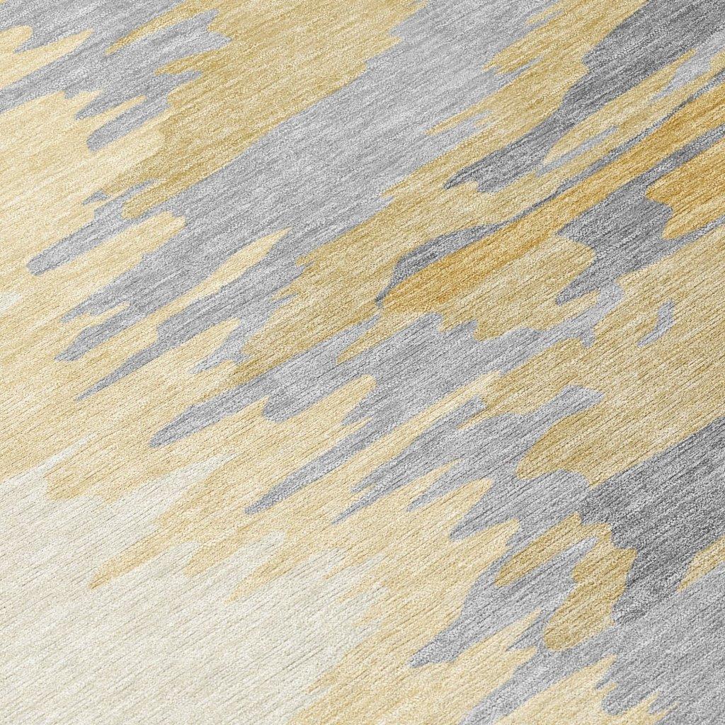 LOOMLAN Rugs Meleya Gold Washable Indoor-Outdoor Rug