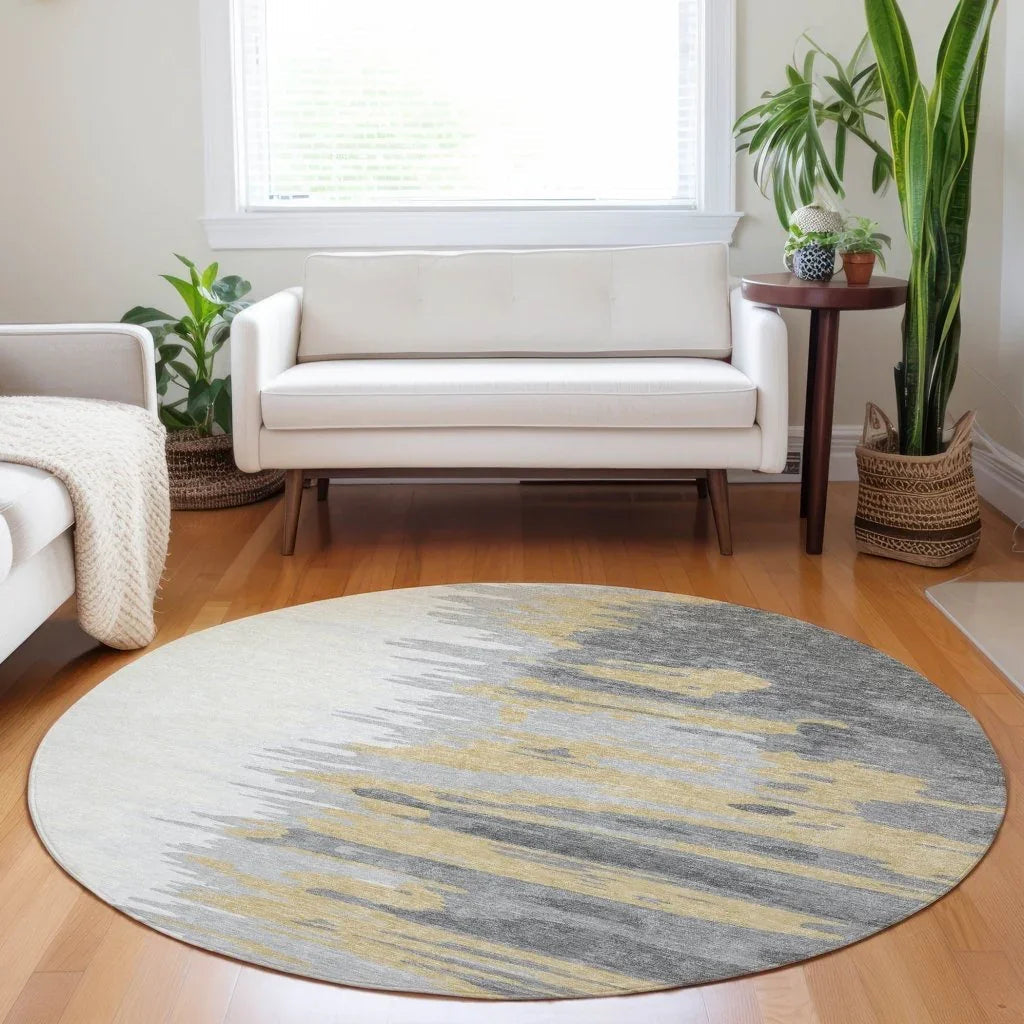LOOMLAN Rugs Meleya Gray Washable Indoor-Outdoor Rug