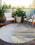 LOOMLAN Rugs Meleya Gray Washable Indoor-Outdoor Rug