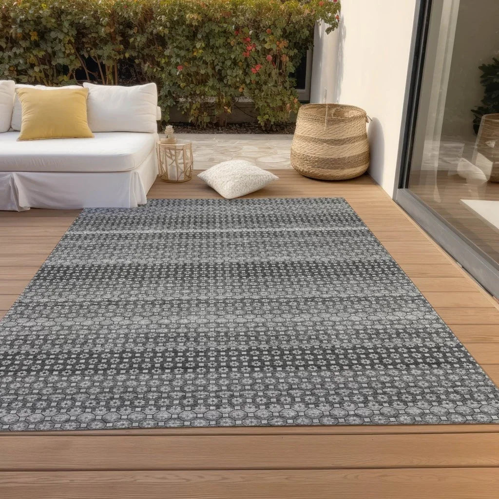 LOOMLAN Rugs Melisyn Gray Washable Indoor-Outdoor Rug