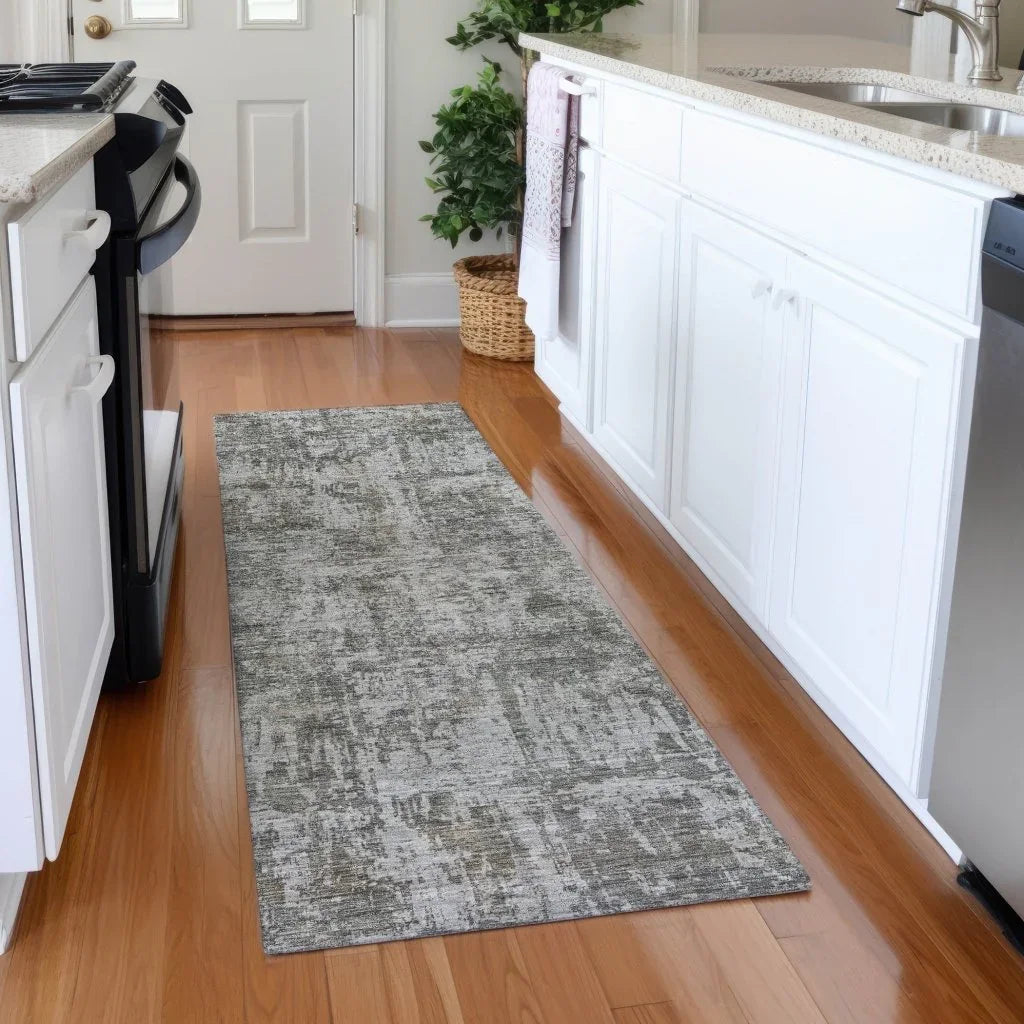 LOOMLAN Rugs Mezzara Gray Washable Indoor-Outdoor Rug