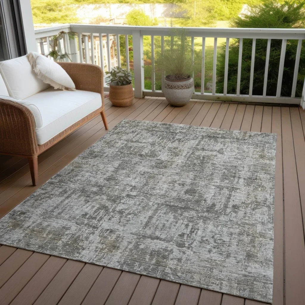LOOMLAN Rugs Mezzara Gray Washable Indoor-Outdoor Rug