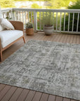 LOOMLAN Rugs Mezzara Gray Washable Indoor-Outdoor Rug