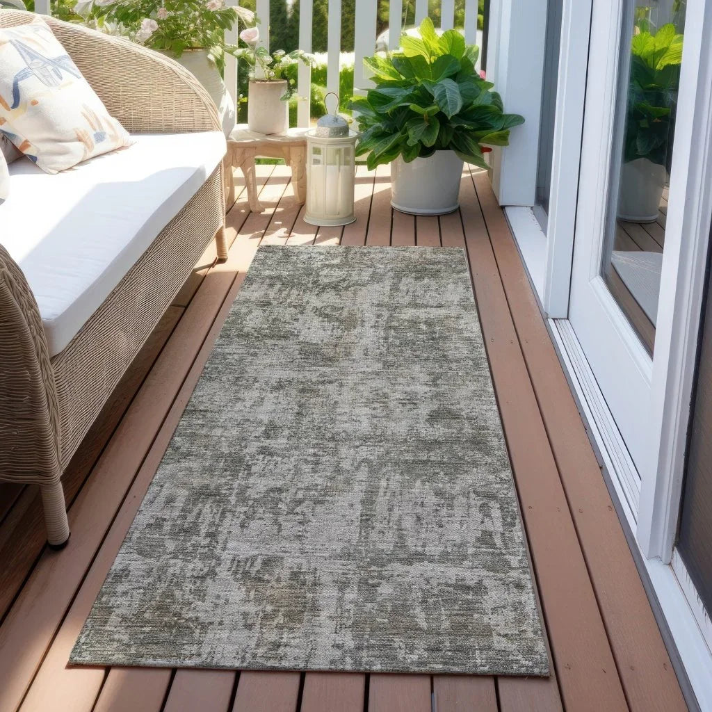 LOOMLAN Rugs Mezzara Gray Washable Indoor-Outdoor Rug