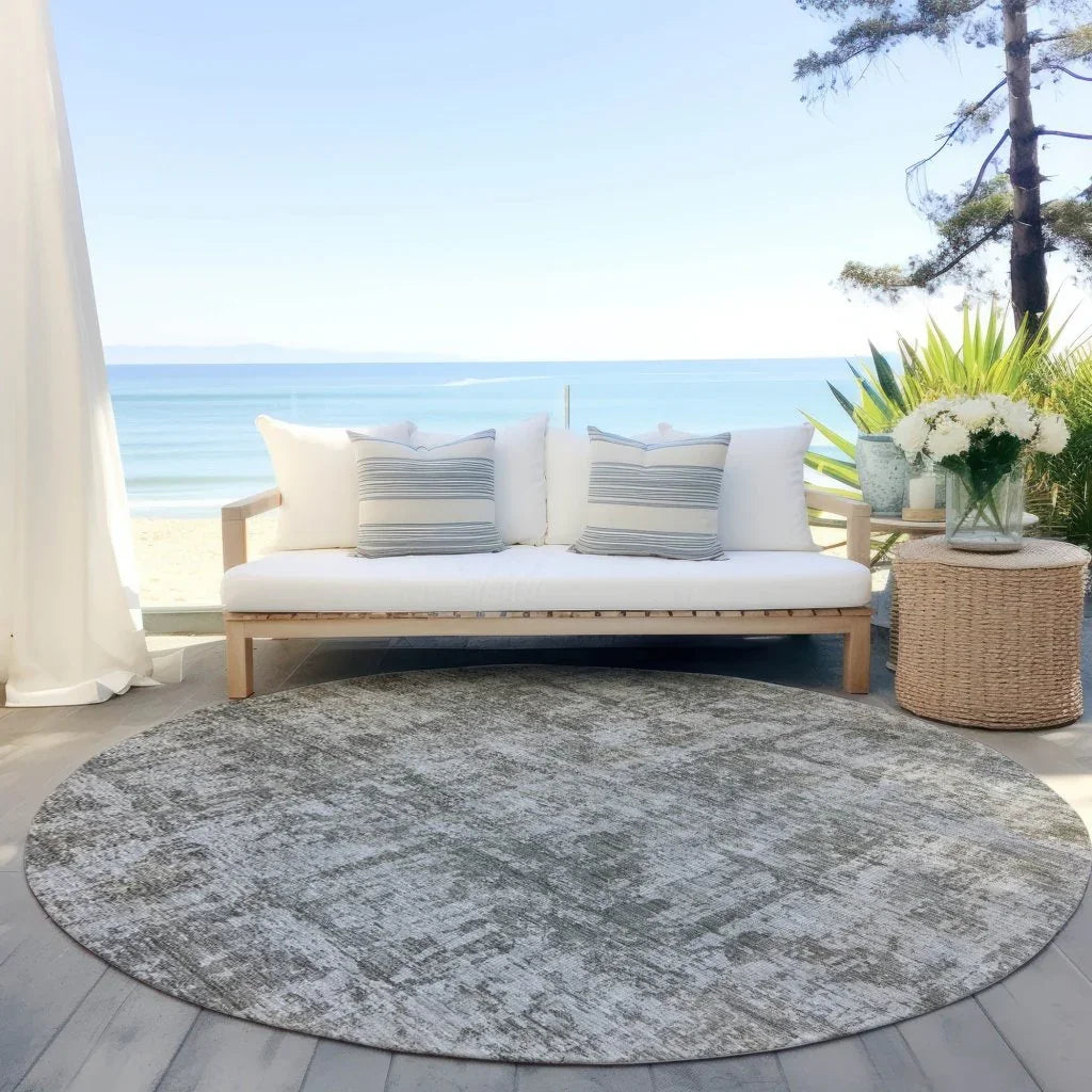 LOOMLAN Rugs Mezzara Gray Washable Indoor-Outdoor Rug