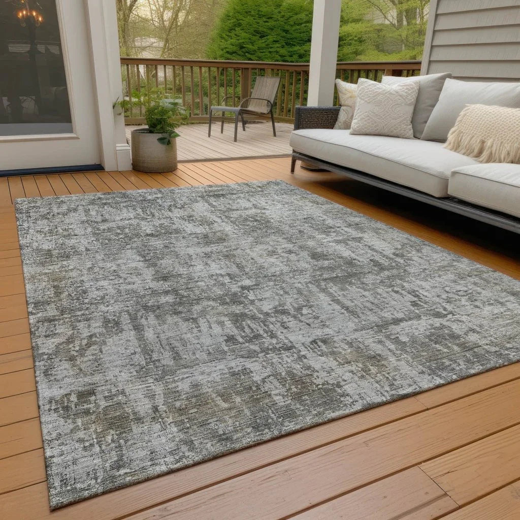 LOOMLAN Rugs Mezzara Gray Washable Indoor-Outdoor Rug