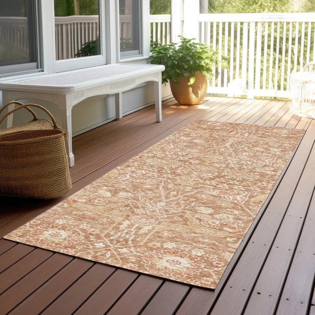 LOOMLAN Rugs Mila Orange Washable Indoor-Outdoor Rug