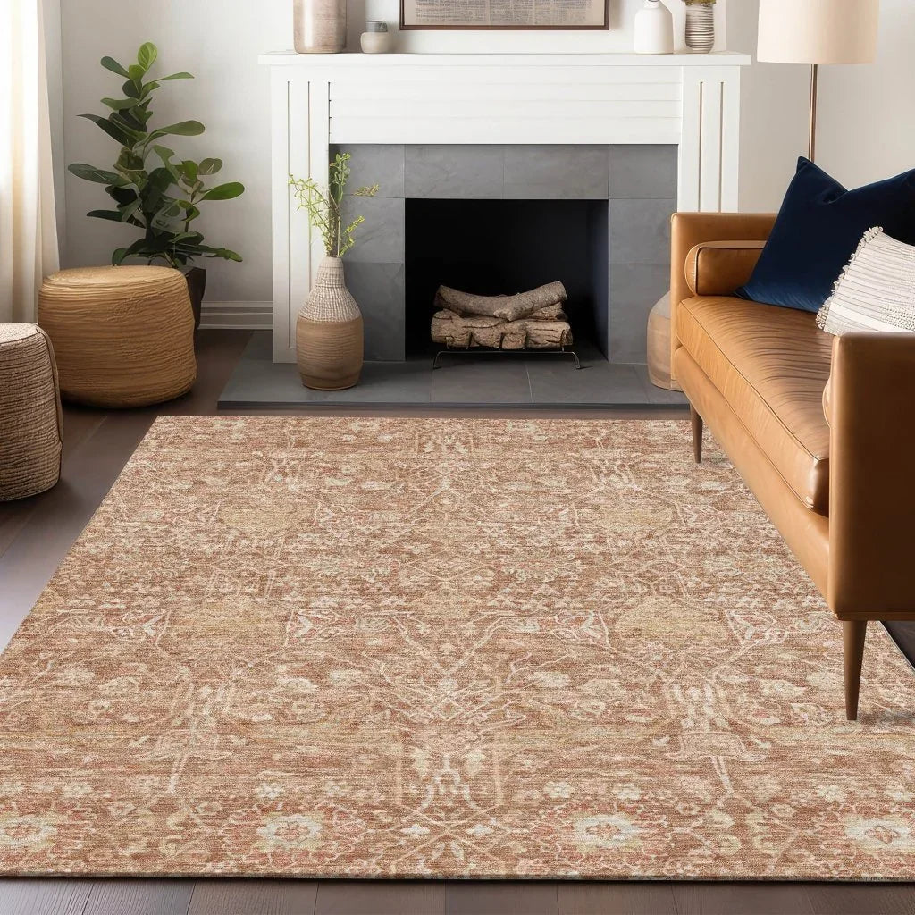 LOOMLAN Rugs Mila Orange Washable Indoor-Outdoor Rug