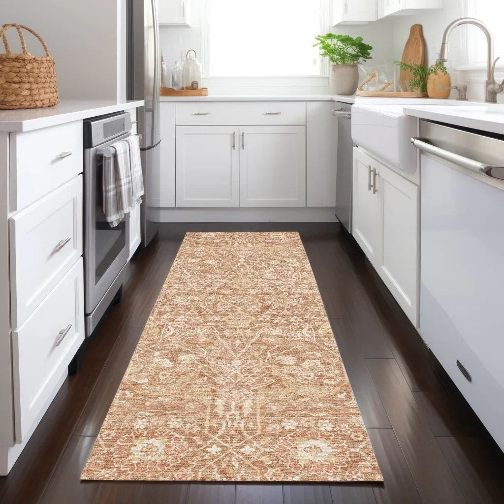 LOOMLAN Rugs Mila Orange Washable Indoor-Outdoor Rug