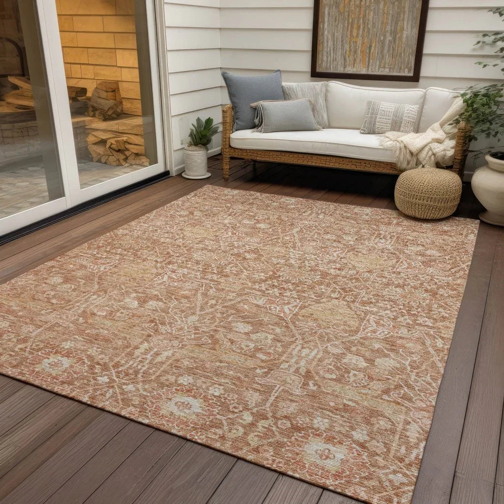 LOOMLAN Rugs Mila Orange Washable Indoor-Outdoor Rug
