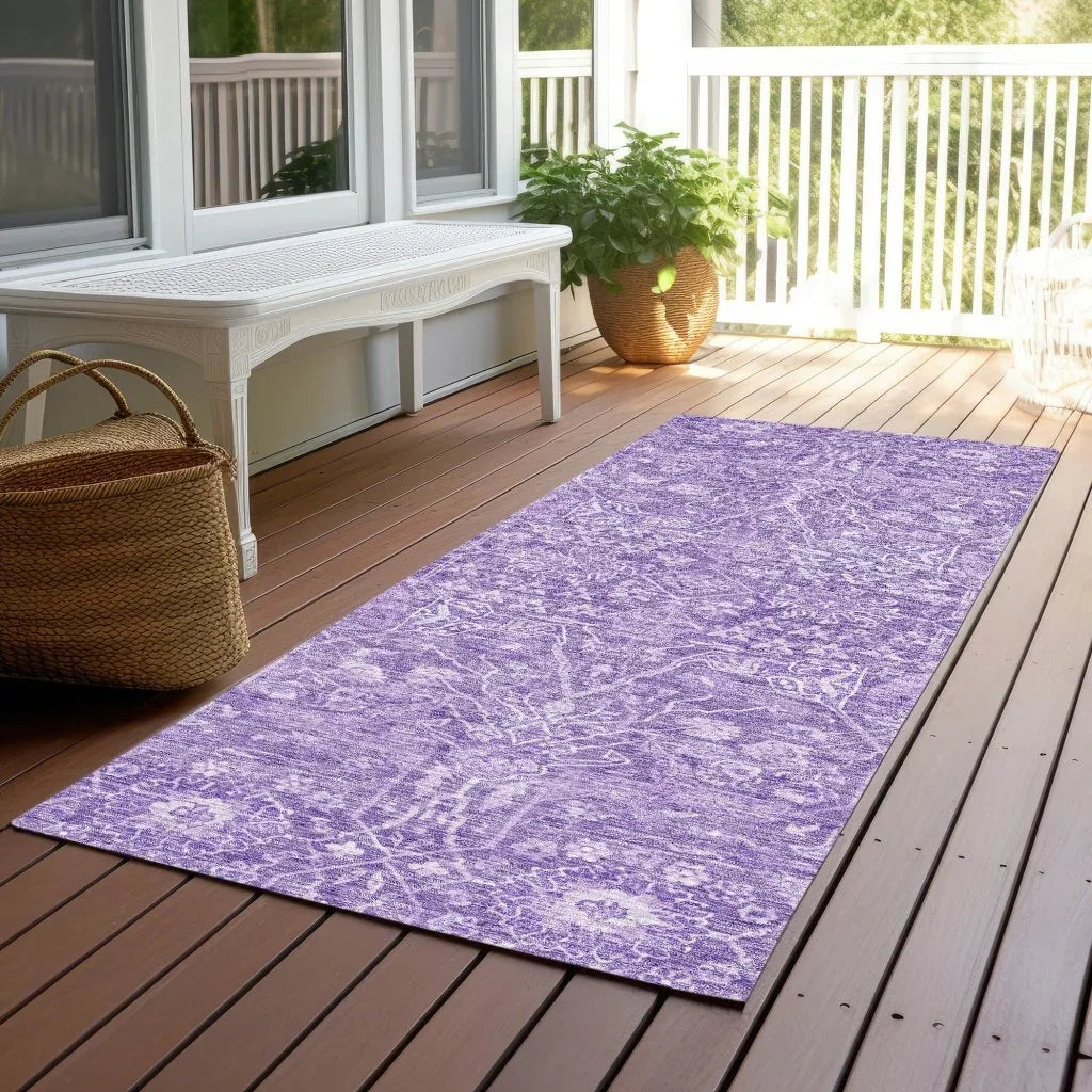 LOOMLAN Rugs Mila Purple Washable Indoor-Outdoor Rug