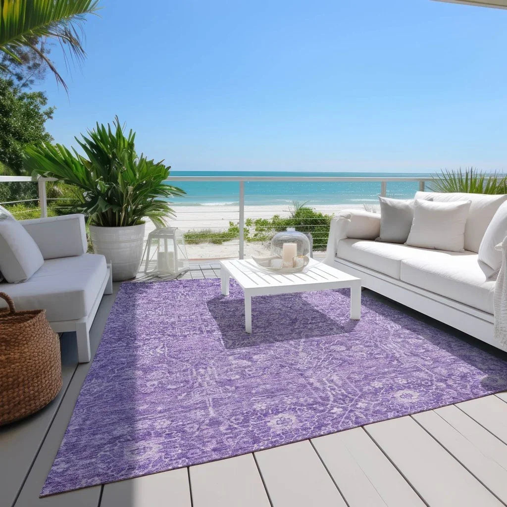LOOMLAN Rugs Mila Purple Washable Indoor-Outdoor Rug