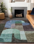 LOOMLAN Rugs Milo Brown Washable Indoor-Outdoor Rug