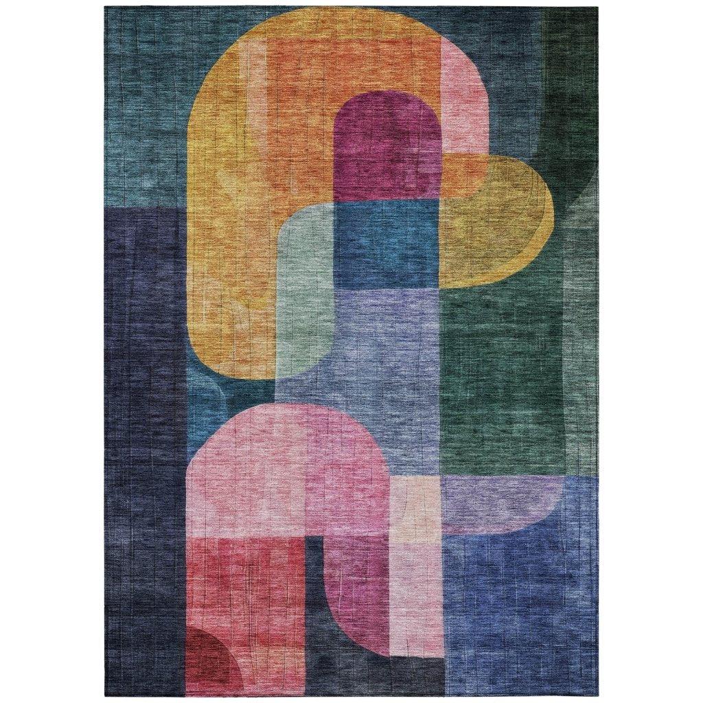 LOOMLAN Rugs Milo Green Washable Indoor-Outdoor Rug