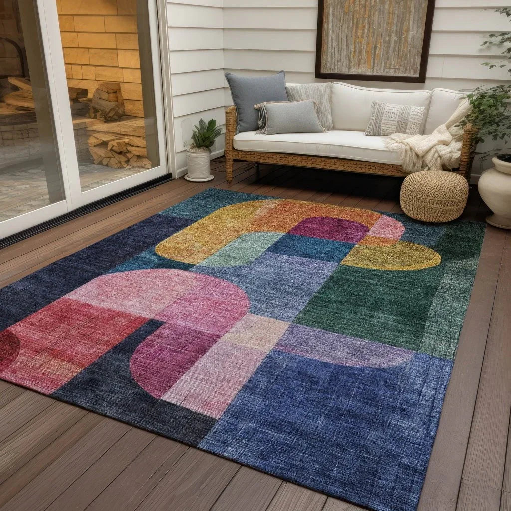 LOOMLAN Rugs Milo Green Washable Indoor-Outdoor Rug