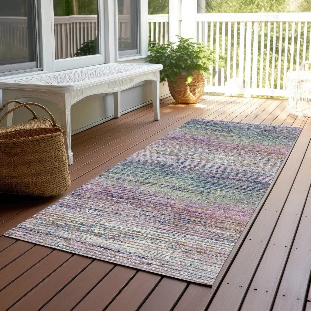 LOOMLAN Rugs Mirae Pink Washable Indoor-Outdoor Rug