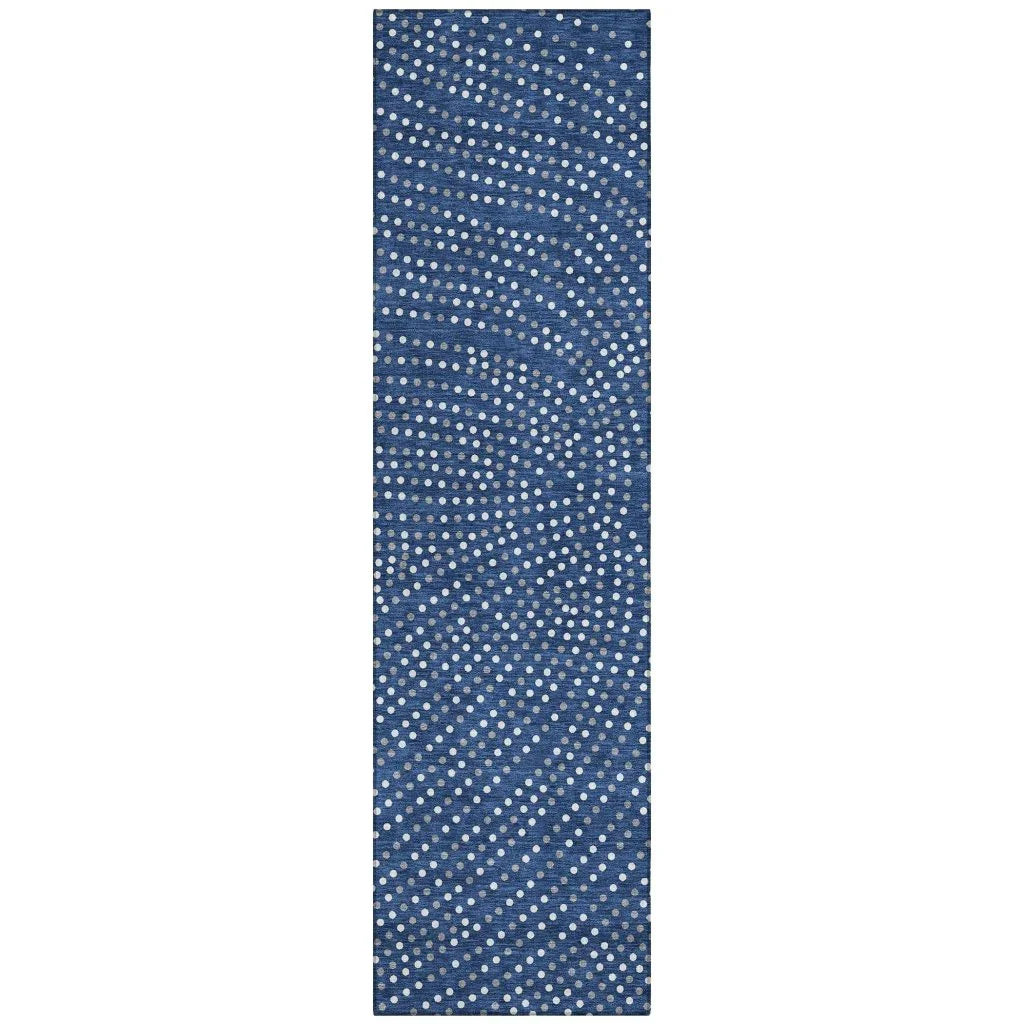 LOOMLAN Rugs Mirelia Blue Washable Indoor-Outdoor Rug