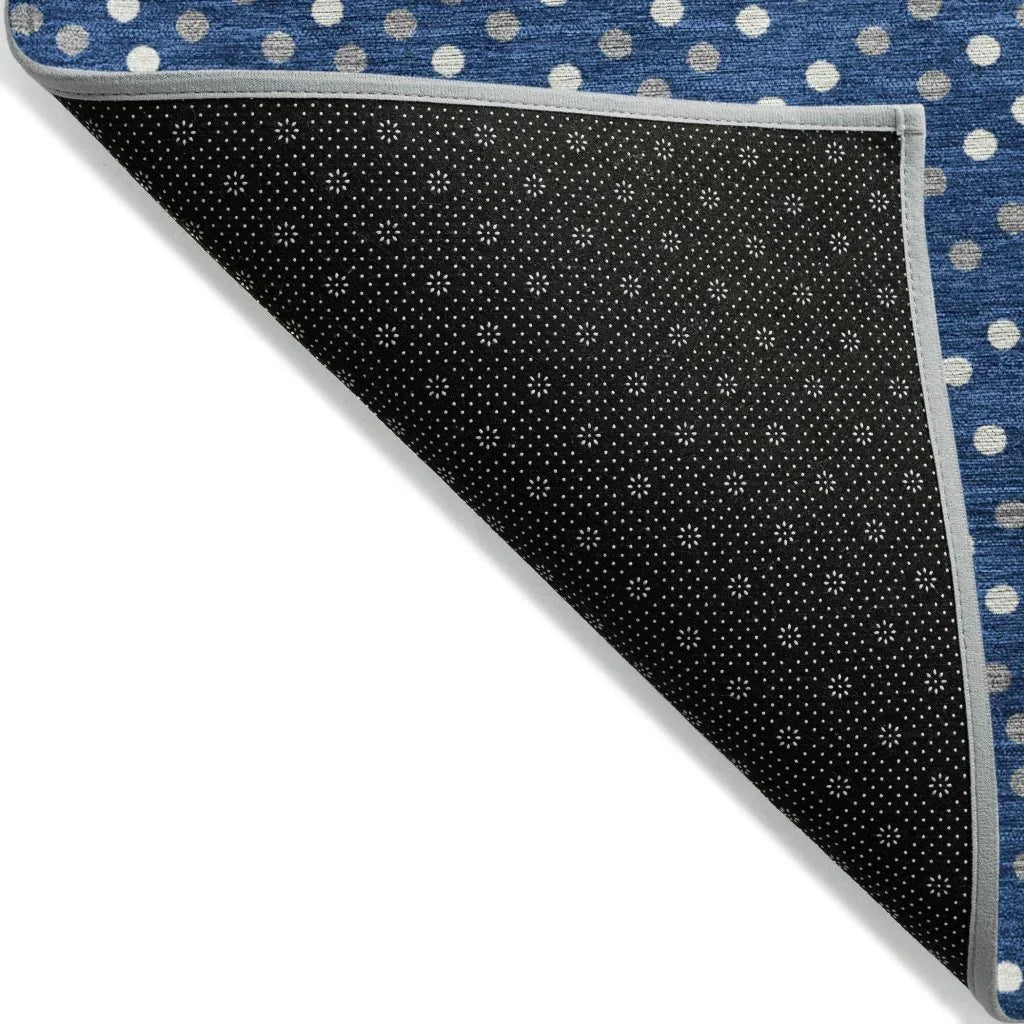 LOOMLAN Rugs Mirelia Blue Washable Indoor-Outdoor Rug