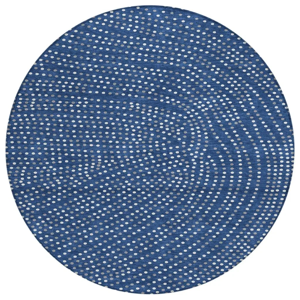 LOOMLAN Rugs Mirelia Blue Washable Indoor-Outdoor Rug