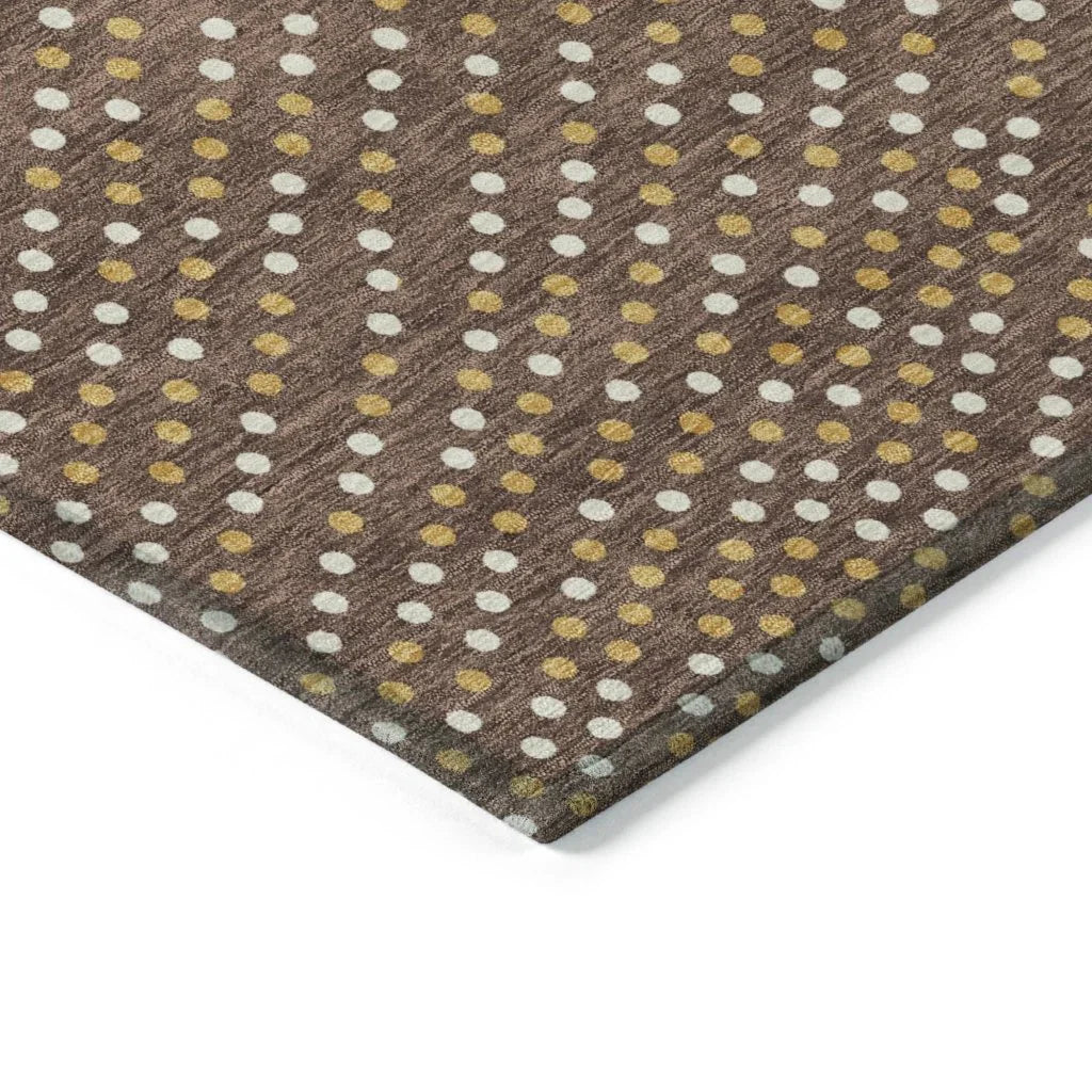 LOOMLAN Rugs Mirelia Brown Washable Indoor-Outdoor Rug