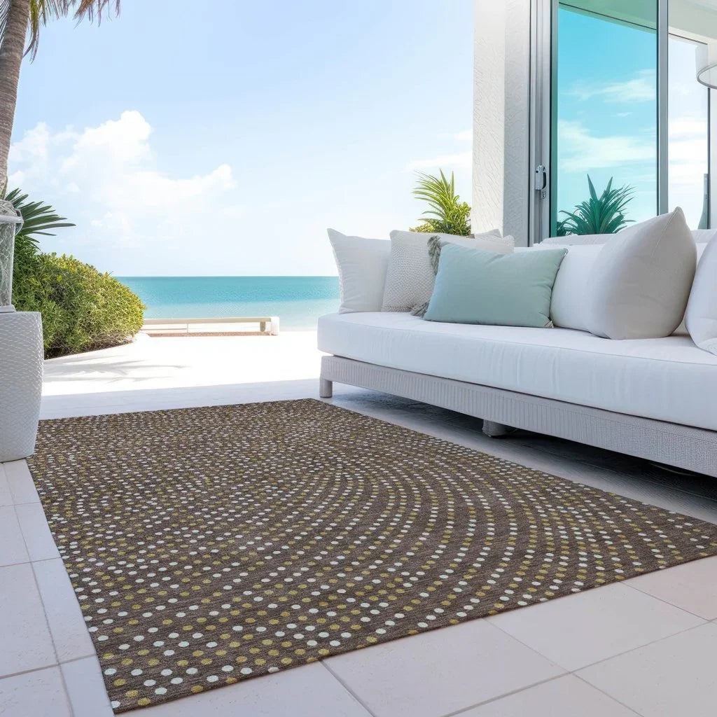 LOOMLAN Rugs Mirelia Brown Washable Indoor-Outdoor Rug