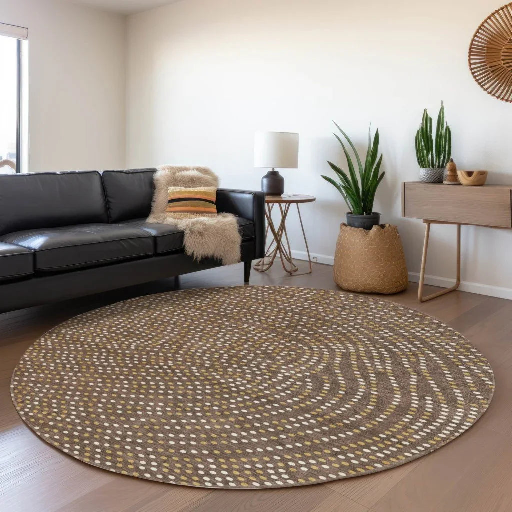 LOOMLAN Rugs Mirelia Brown Washable Indoor-Outdoor Rug