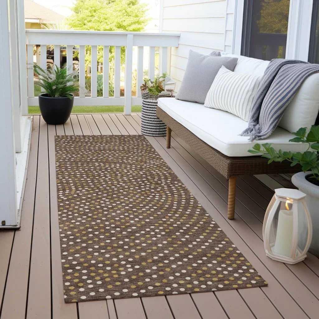 LOOMLAN Rugs Mirelia Brown Washable Indoor-Outdoor Rug