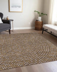 LOOMLAN Rugs Mirelia Brown Washable Indoor-Outdoor Rug