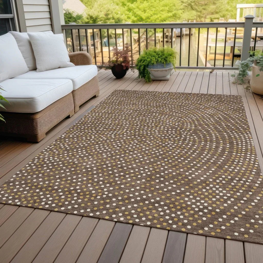 LOOMLAN Rugs Mirelia Brown Washable Indoor-Outdoor Rug