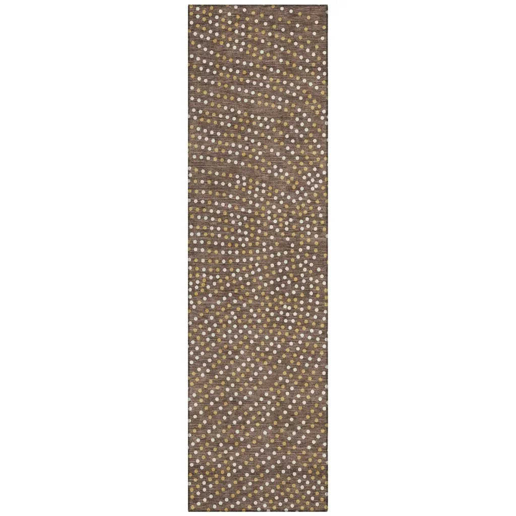 LOOMLAN Rugs Mirelia Brown Washable Indoor-Outdoor Rug