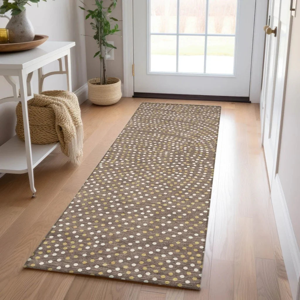 LOOMLAN Rugs Mirelia Brown Washable Indoor-Outdoor Rug