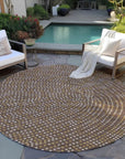 LOOMLAN Rugs Mirelia Brown Washable Indoor-Outdoor Rug