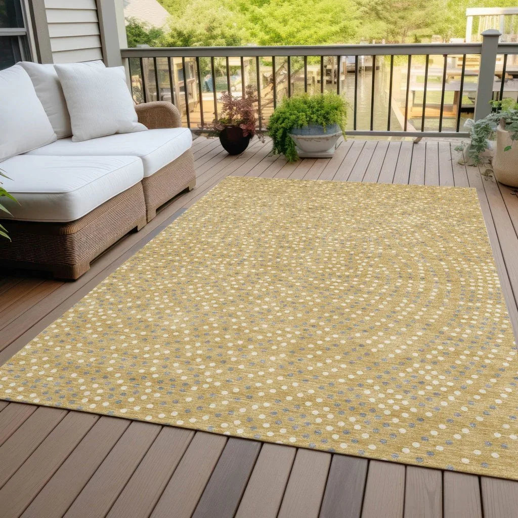 LOOMLAN Rugs Mirelia Gold Washable Indoor-Outdoor Rug
