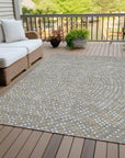 LOOMLAN Rugs Mirelia Gray Washable Indoor-Outdoor Rug