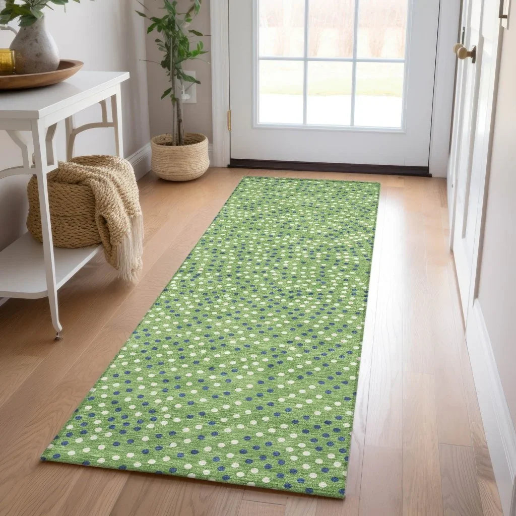 LOOMLAN Rugs Mirelia Green Washable Indoor-Outdoor Rug