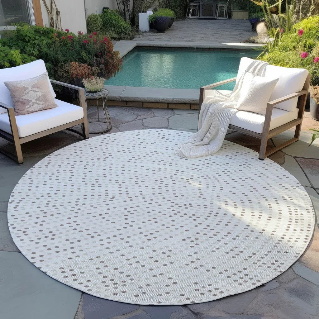 LOOMLAN Rugs Mirelia Ivory Washable Indoor-Outdoor Rug