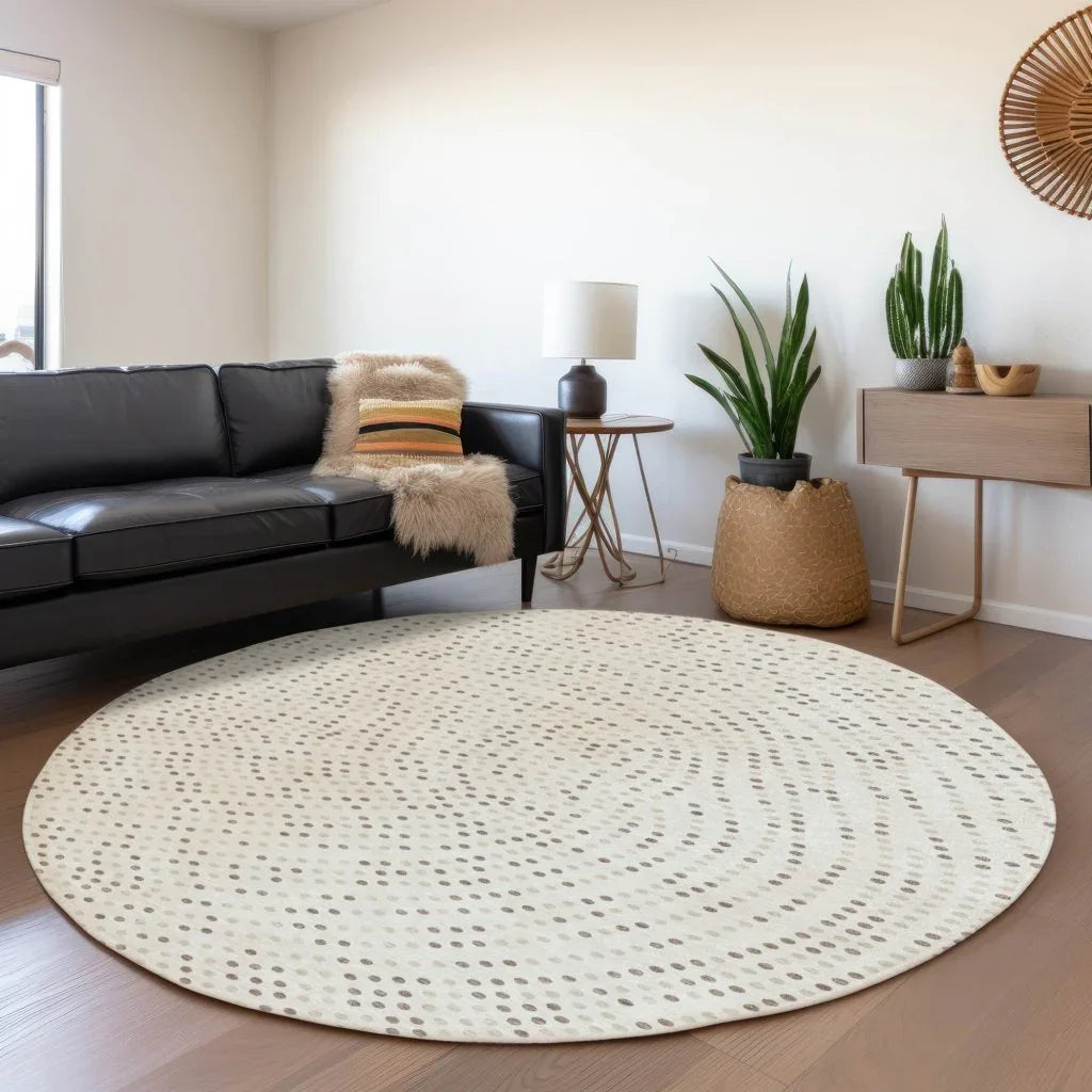 LOOMLAN Rugs Mirelia Ivory Washable Indoor-Outdoor Rug