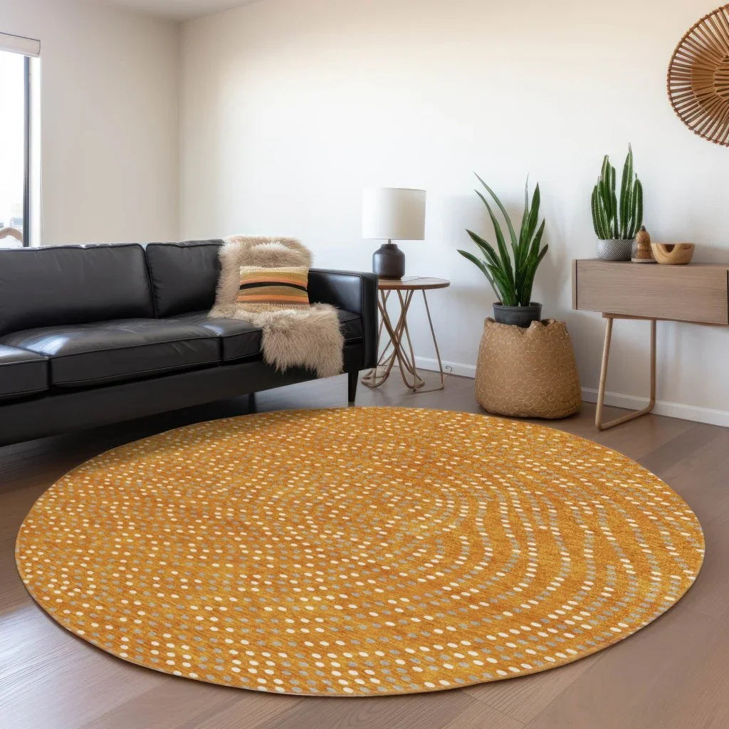LOOMLAN Rugs Mirelia Orange Washable Indoor-Outdoor Rug