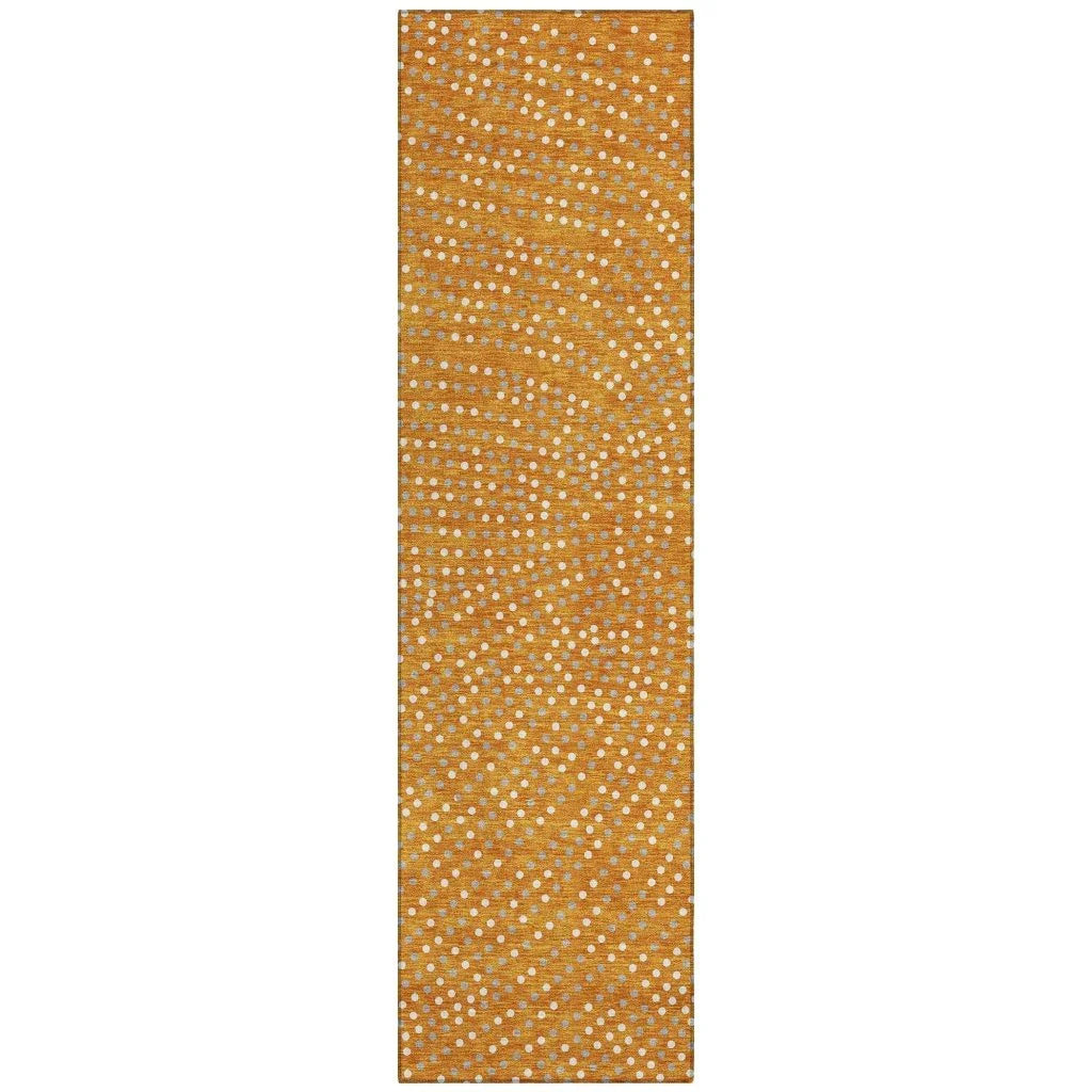 LOOMLAN Rugs Mirelia Orange Washable Indoor-Outdoor Rug