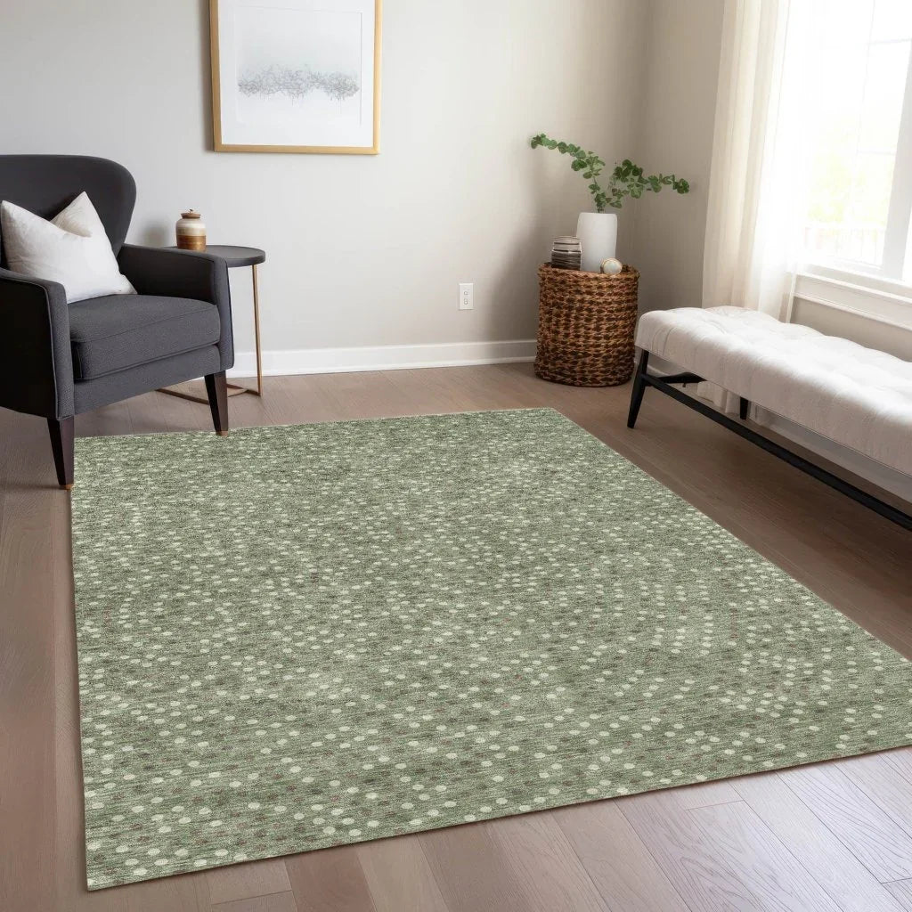 LOOMLAN Rugs Mirelia Sage Washable Indoor-Outdoor Rug